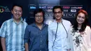 Penyanyi Afgan, Rossa, Erwin Gutawa dan pihak label musik Trinity Optima Production, usai jumpa pers Konser Dari Hati di kawasan SCBD,  Jakarta, Rabu (14/1/2015). (Liputan6.com/Faisal R Syam)