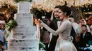 Selanjutnya, pasangan pengantin baru ini juga melakukan sesi potong kue saat resepsi. Kue pengantin yang bersusun cantik ini membuat pesta pernikahan Nanas dan Jeje semakin terlihat romantis. (Instagram/cafeduchocolatcorp)
