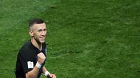 Ivan Perisic menyumbang gol saat Timnas Kroasia menyingkirkan Inggris di semifinal Piala Dunia 2018. (Jewel SAMAD / AFP)