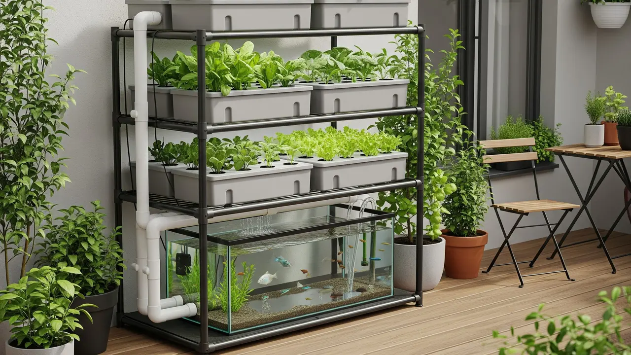 Desain Rumah Sempit dengan Sistem Aquaponik di Teras Belakang