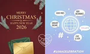 Ucapan natal dan tahun baru 2026 (Gemini AI)
