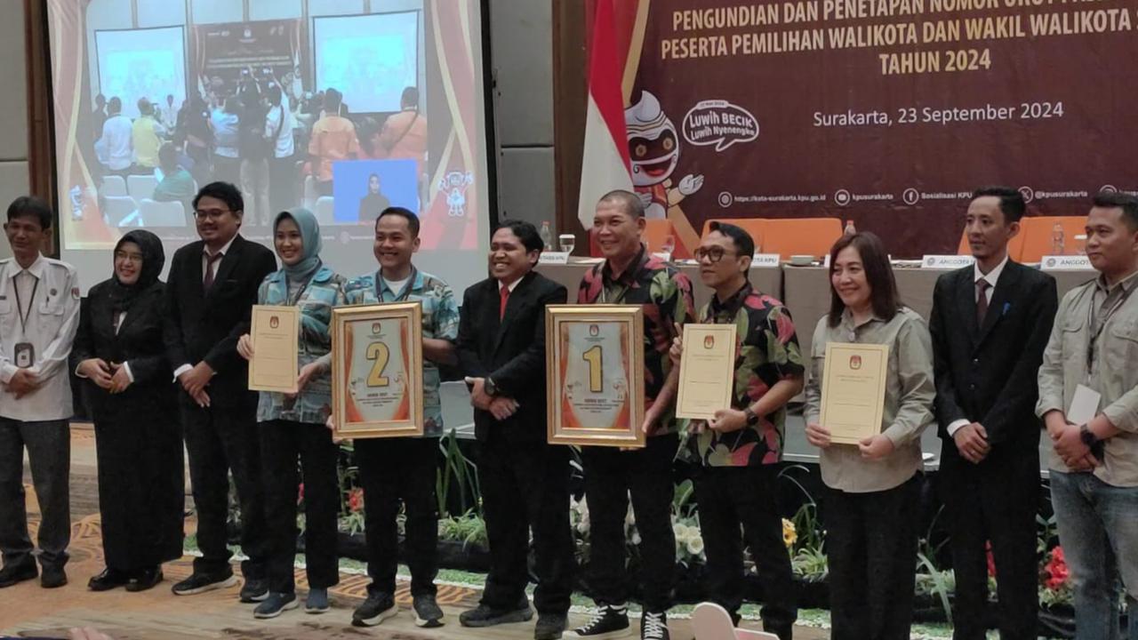 KPU Tetapkan 2 Pasangan Calon Wali Kota dan Wakil Wali Kota Solo, Berikut Nomor Urutnya