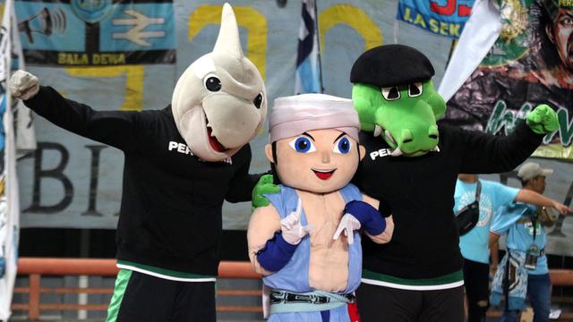 Maskot klub Persebaya Surabaya dan Persela Lamongan