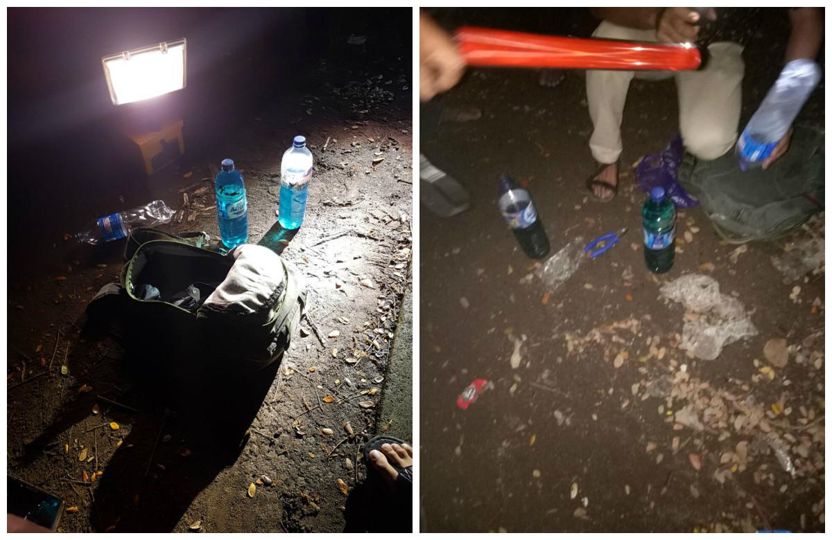 Bom molotov yang dilempar ke Mapolsek Bontoala, Makassar. (Liputan6.com/Eka Hakim)