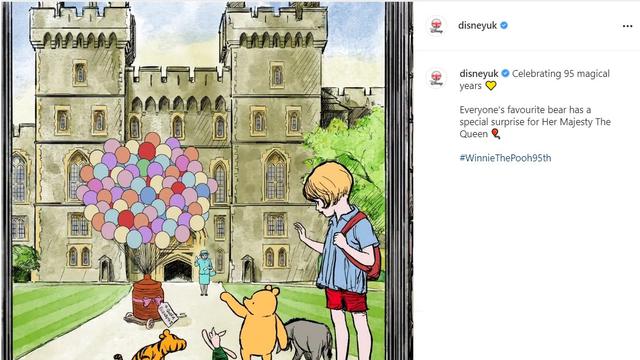 Unggahan Disney Inggris menyambut perayaan ultah Ratu Elizabeth II. (Instagram/ disneyuk)