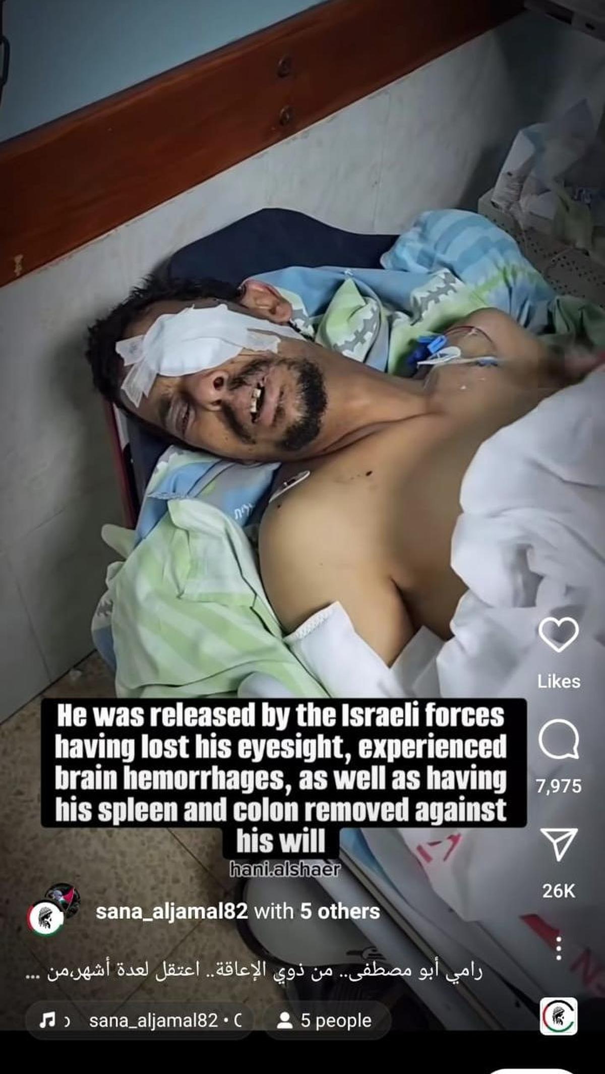 "Dia baru saja dibebaskan oleh militer Israel," demikian dikutip dari keterangan video.