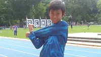 Hanhan, anak 12 tahun yang siap triathlon mendukung anak-anak seusianya yang tengah berjuang melawan penyakit kanker dan penderita gizi kurang. (dok. Instagram @hanhan_taekwondokids/https://www.instagram.com/p/BqACKw0gXrV/Putu Elmira)