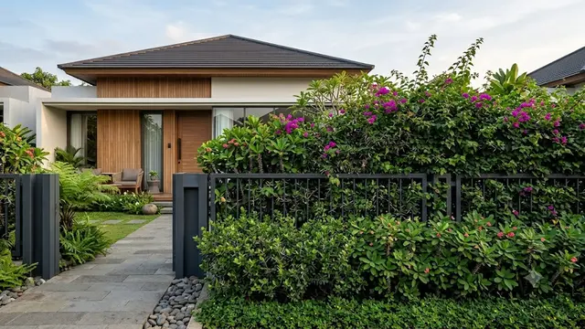 Desain Pagar dengan Tanaman Berduri sebagai Pengaman Alami Rumah