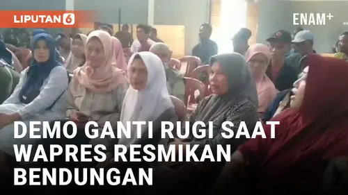 VIDEO: Puluhan Warga Tuntut Ganti Rugi Saat Wapres Ma'ruf Amin Resmikan Bendungan Cipanas