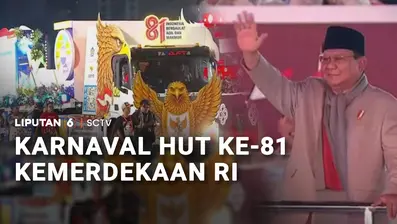 Rangkaian perayaan HUT ke-81 Kemerdekaan Republik Indonesia digelar di Jakarta pada Senin malam. Presiden Prabowo dan Wapres Gibran menghadiri karnaval yang digelar dengan memperhatikan kondisi bencana yang terjadi di sejumlah wilayah.