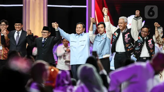 Momen Akhir Capres-Cawapres Usai Debat Pamungkas Pemilu 2024