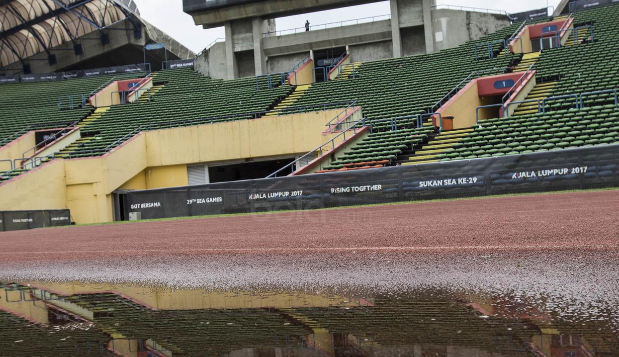 Suasana Stadion Shah Alam yang akan menjadi tempat pertandingan Grup B cabang sepak bola SEA Games 2017 Malaysia antara Indonesia melawan Thailand pada Selasa (15/8/2017). (Bola.com/Vitalis Yogi Trisna)