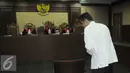 Sidang pembacaan putusan perkara yang menjerat mantan Bendahara Umum Partai Demokrat ditunda dikarenakan musyawarah Majelis Hakim yang menangani perkara Nazaruddin belum selesai, Jakarta, Kamis (9/6). (Liputan6.com/Helmi Afandi)