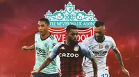 Liverpool - Youri Tielemans, Douglas Luiz, Marcelo Brozovic (Bola.com/Adreanus Titus)