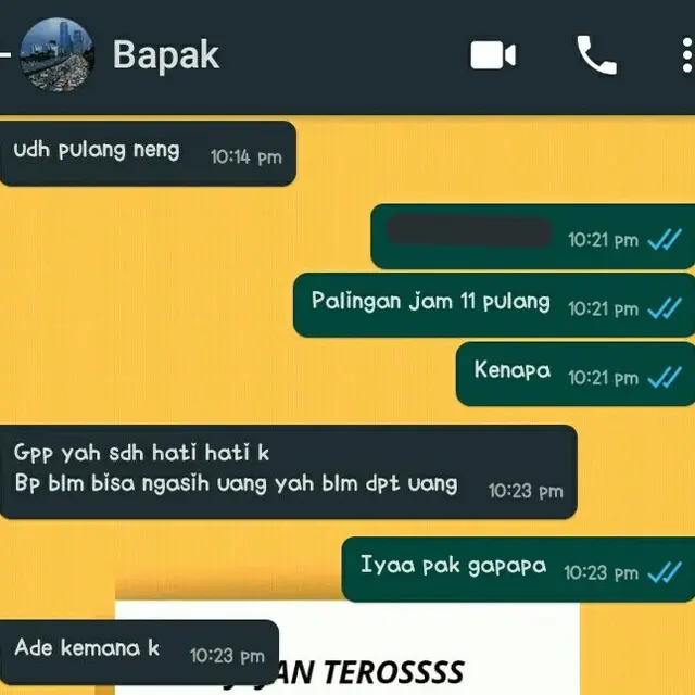 7 Chat Bapak Nyuruh Anak Pulang Ini Kocak, Ada yang Drama