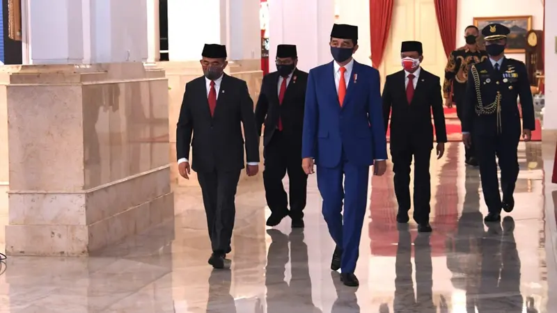 Pengukuhan 8 Anggota Paskibraka 2020 di Istana Negara