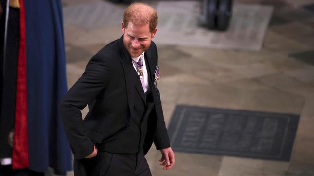 Pangeran Harry menghadiri penobatan Raja Charles III. ((Phil Noble/Pool Photo via AP)