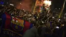 <p>Total, Barcelona sudah 27 kali juara La Liga Spanyol atau terpaut 8 trofi dari Real Madrid. (AP Photo/Joan Mateu Parra)</p>