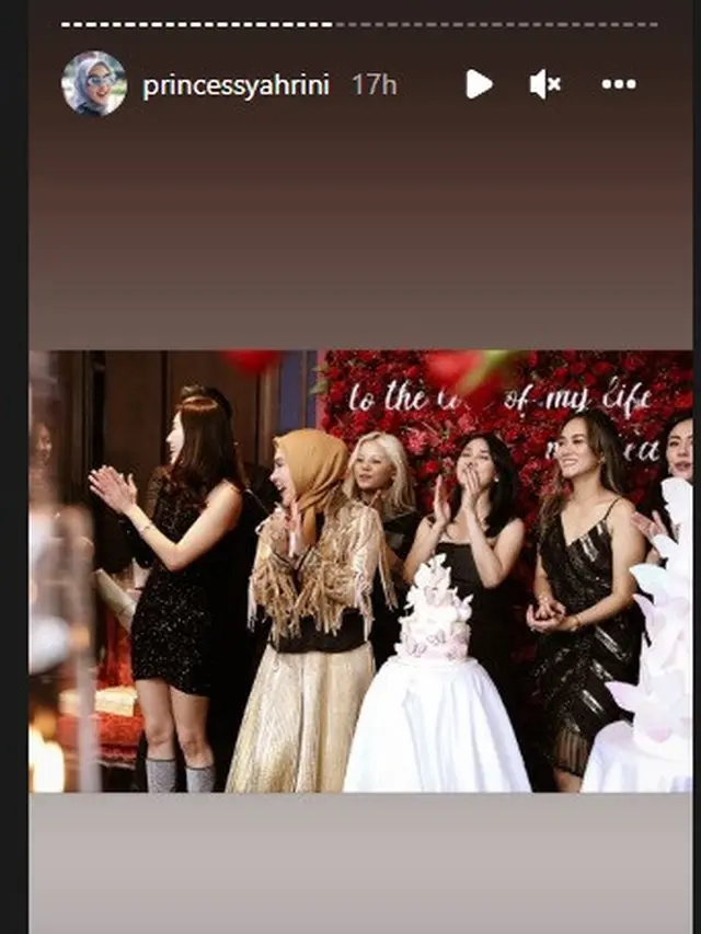 Sorn eks CLC hadir dalam pesta ultah Syahrini ke-40 (Foto: Instagram @princessyahrini)
