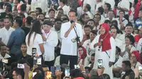 Capres nomor urut 01 Joko Widodo atau Jokowi pidato di depan pendukungnya di Sumatera Utara. (foto: istimewa)
