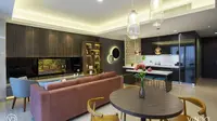 Desain ruang keluarga apartemen modern kontemporer karya Vindo Design. (dok. Arsitag.com/Dinny Mutiah)