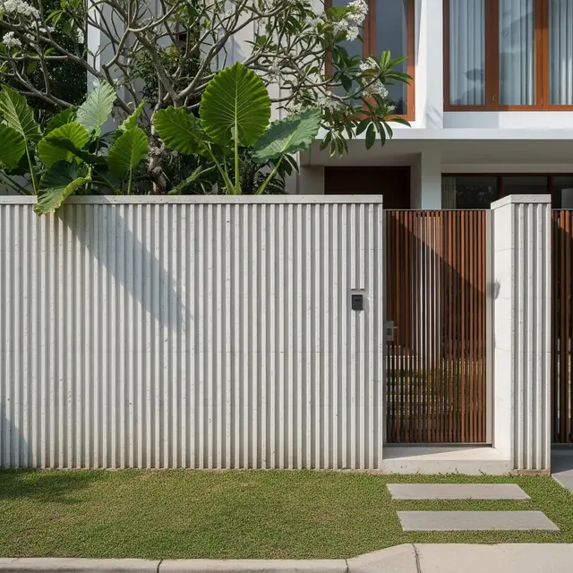 9 Model Pagar Tembok Minimalis Motif Garis Vertikal, Solusi Keamanan Modern Hunian