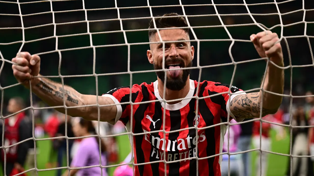 Stefano Pioli dan Olivier Giroud di Laga AC Milan vs Salernitana