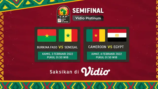 Link Live Streaming Piala Afrika 2021 Babak Perempat Final di Vidio, 29-31 Januari 2022