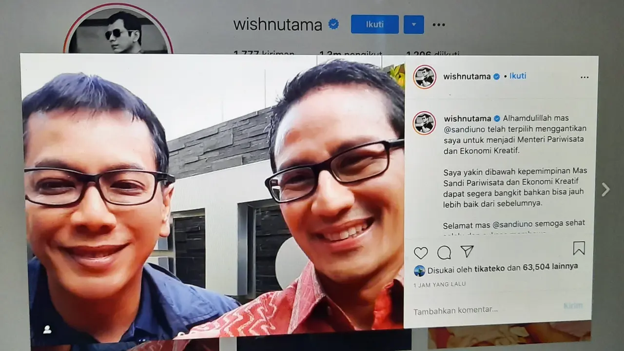 Unggahan Wishnutama. (Foto: Instagram @wishnutama)