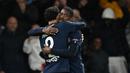 Melalui dua gol Ousmane Dembele dan satu gol Goncalo Ramos, PSG mengakhiri laga dengan skor 3-1. Hasil ini mengukuhkan mereka di puncak klasemen dengan raihan 63 poin atau terpaut empat poin dari RC Lens. (AP Photo/Emma Da Silva)