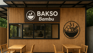 Desain warung bakso dari bambu (Foto: ChatGPT)