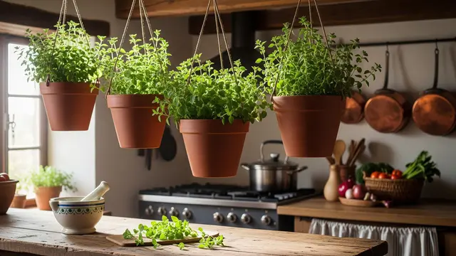 Tanaman Oregano di Pot Gantung Dapur