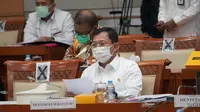 Menteri Kesehatan RI Terawan Agus Putranto menghadiri rapat gabungan terkait RUU Penanggulangan Bencana pada 7 Agustus 2020. (Kementerian Kesehatan RI)