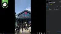 Gambar tangkapan layar&nbsp;video yang diklaim gerai mie gacoan disegel karena mengandung minyak babi. (sumber: Facebook)