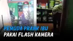 Sang ibu tampak kesal sekaligus malu usai tahu dirinya dikerjai anaknya.