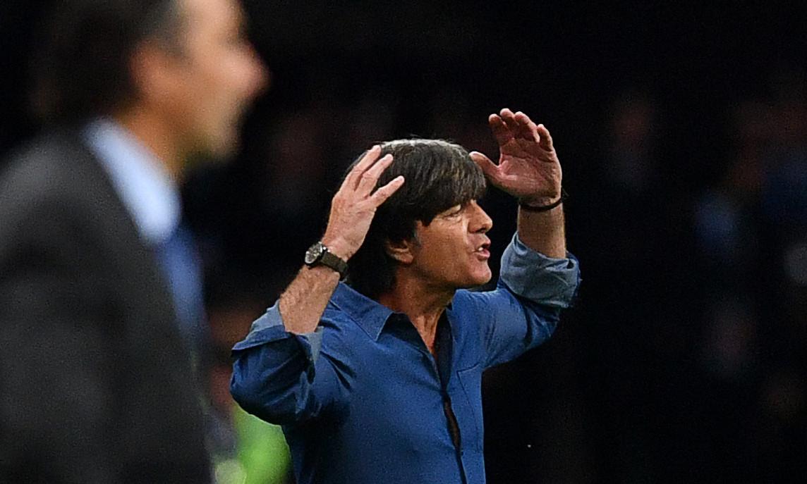 Ekspresi pelatih Jerman, Joachim Loew (AFP/Yuri Cortez)