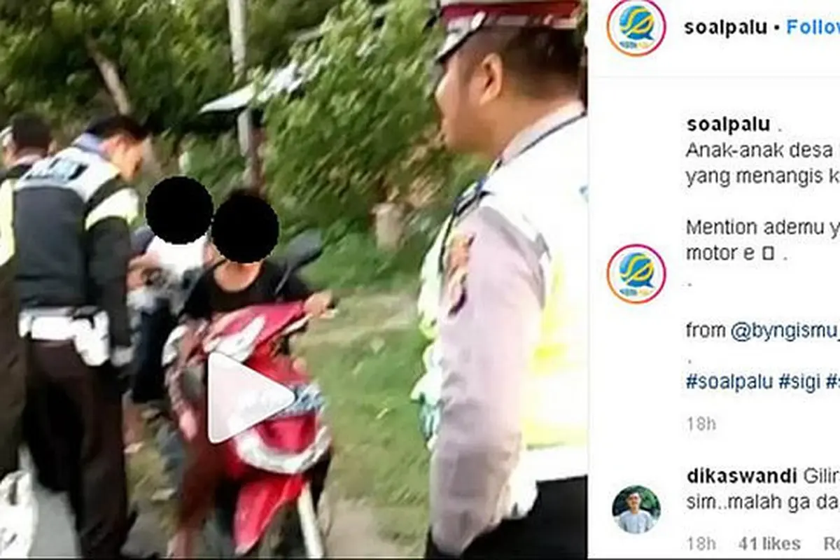Screenshot video bocah ditilang polisi