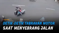 Pemotor yang menabrak nampak langsung kabur setelah insiden tersebut.