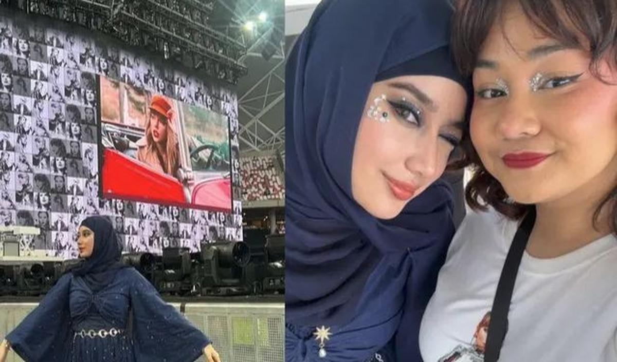 Salah satu kegiatan menarik yang dilakukan Tengku Anataya setelah menikah adalah menonton konser Taylor Swift di Singapura.