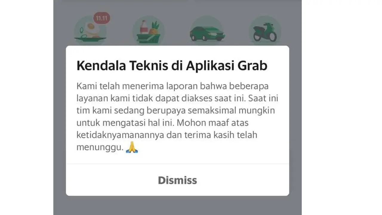 Aplikasi Grab error