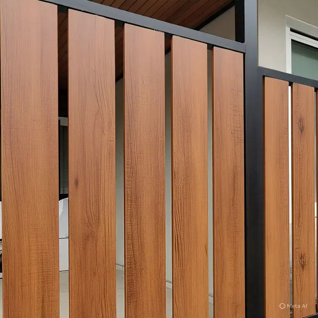 Desain Pagar Rumah Minimalis Modern, Kombinasi Kayu dan Besi