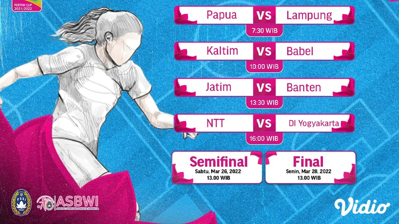 Jadwal dan Live Streaming Piala Pertiwi Cup 2022 : 24, 26, 28 Maret di Vidio