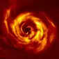 Potret sebuah planet yang lahir di sekitar bintang muda AB Aurigae telah berhasil diabadikan oleh  European Southern Observatory's Very Large Telescope (VLT) (Photo credit by: ESO/Boccaletti et al)