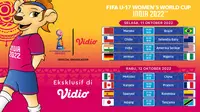 Jadwal dan Link Streaming Piala Dunia Wanita U-17 Pekan Perdana 2022 di Vidio, 11-15 Oktober 2022. (Sumber : dok. vidio.com)