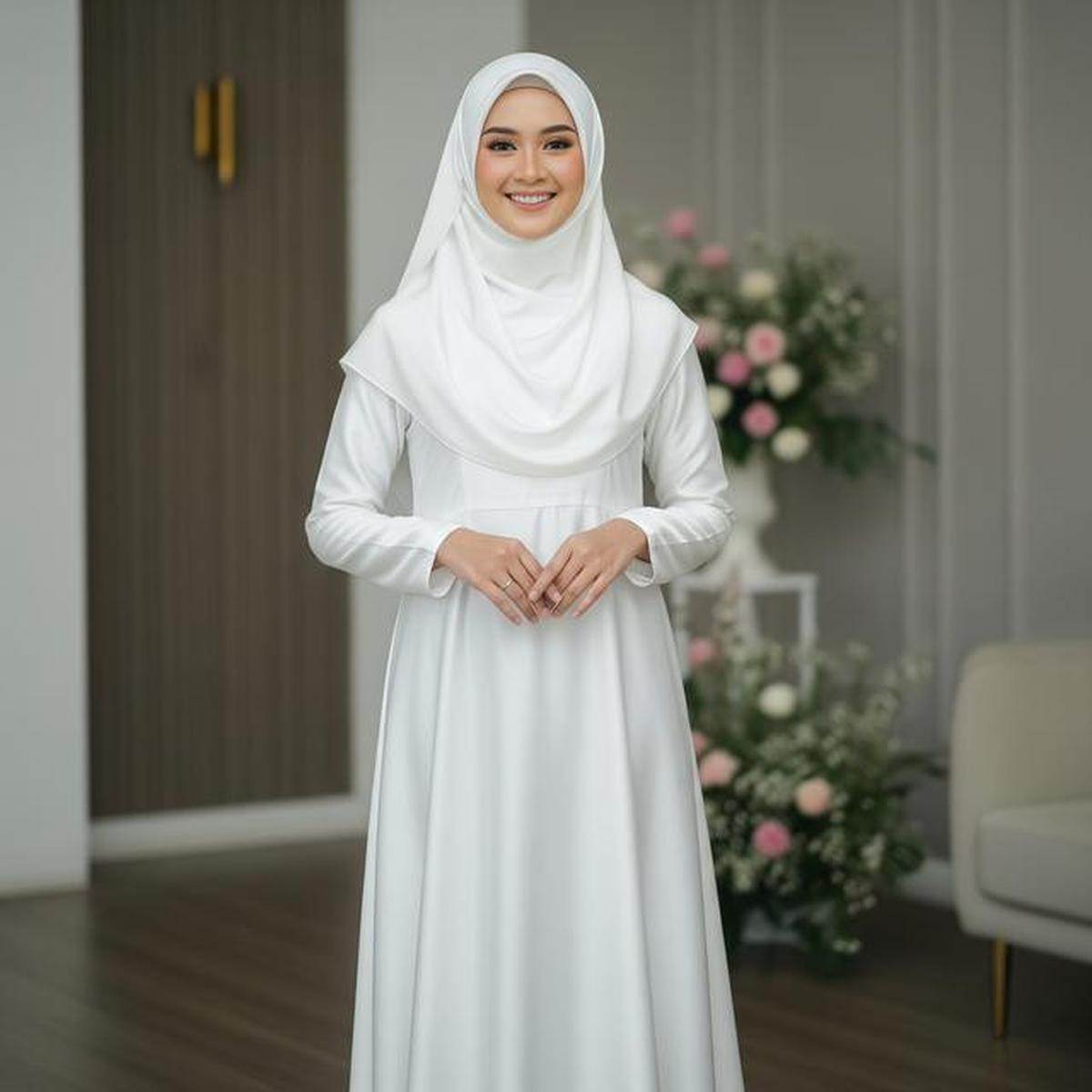 9 Model Gamis Putih Simple dan Elegan untuk Acara Syukuran, Tampil Anggun dan Bersahaja
