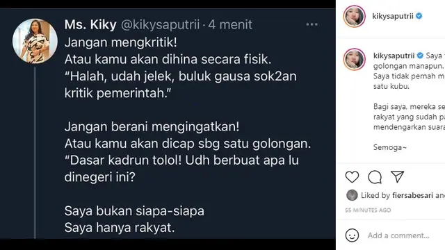 Kiky Saputri (Foto: Instagram/@kikysaputrii)