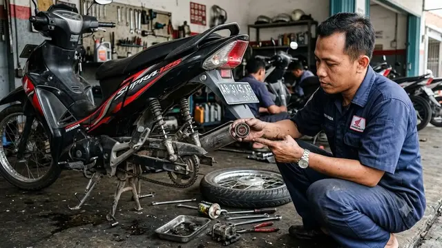 Ciri-ciri Bearing Roda Belakang Supra X 125 yang Rusak