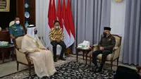 Sekretaris Jenderal Majelis Hukama Al-Muslimin (MHM) Sultan Al-Remeithi bertemu Wakil Presiden Maruf Amin di Jakarta. (Ist)