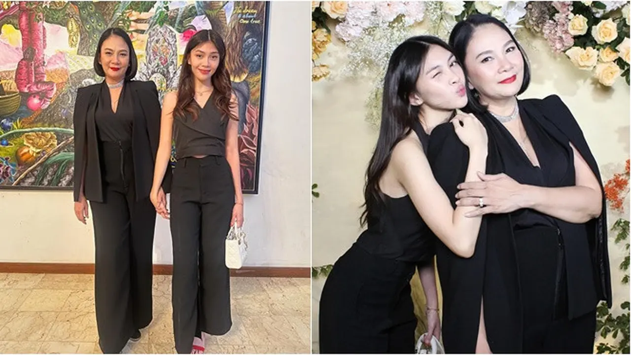 6 Potret Dian Nitami dan Sasi Asmara Kondangan Bareng, Ibu Anak Kompak
