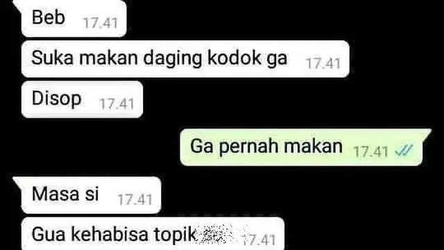 6 Chat Kehabisan Topik Sampai Bahas Binatang Ini Kocak